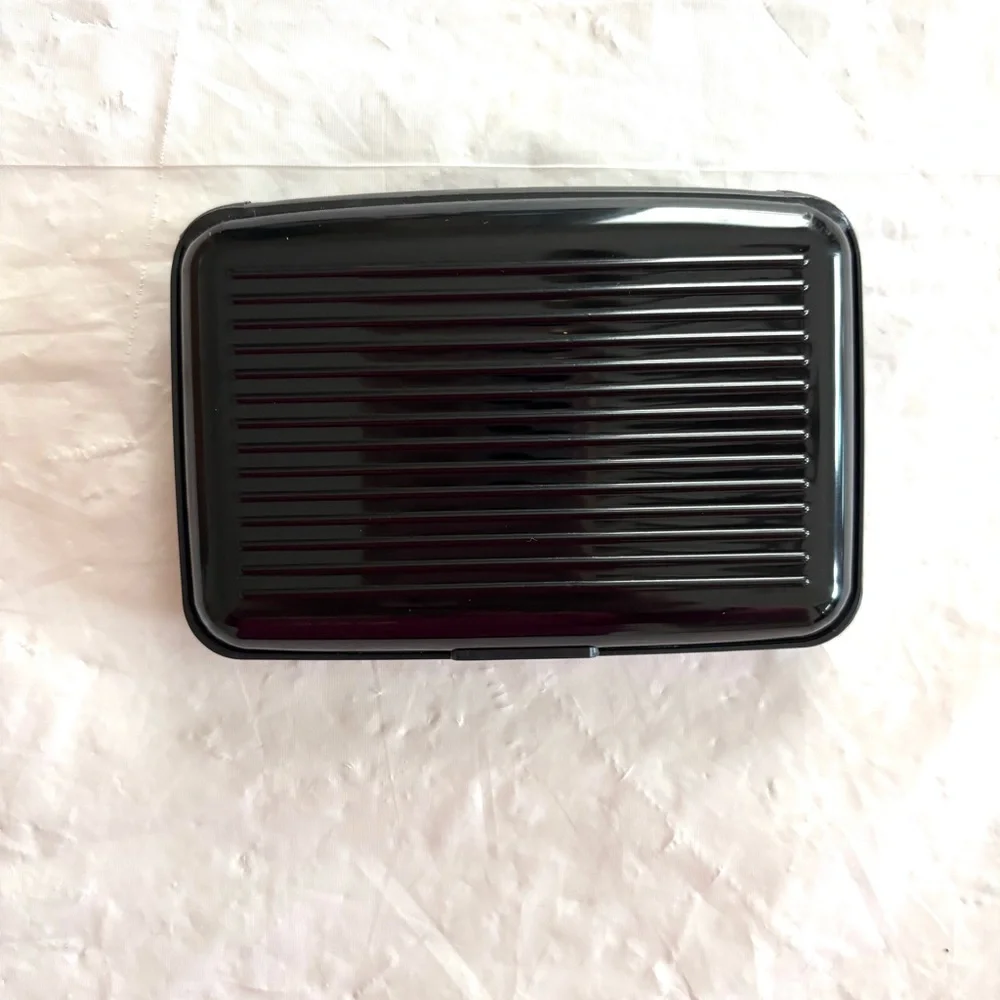 NWT RDIF Wallet CC Card Holder Glossy Black Case
